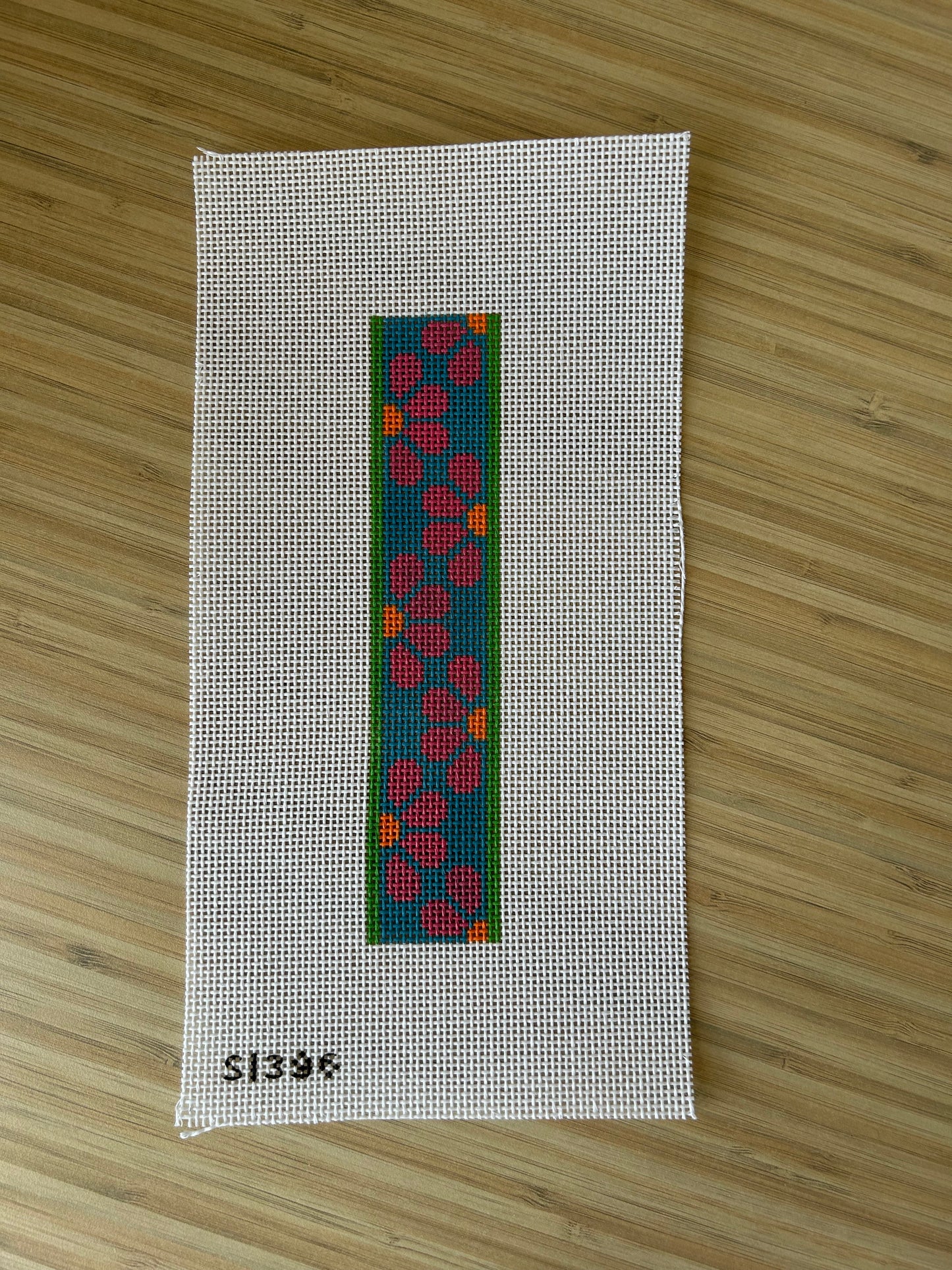 Pink Daises on Blue Key Fob/Bookmark