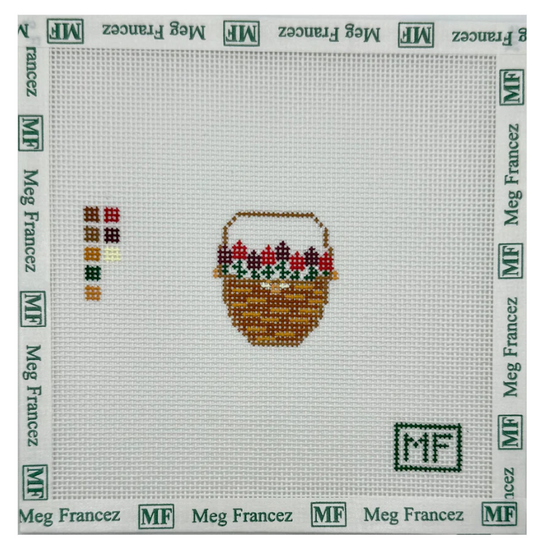 Lightship Basket with Red Flowers mini