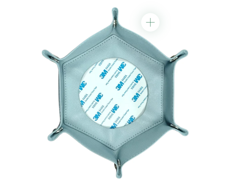 Self-Finishing Needlepoint Snap Tray in Light Blue