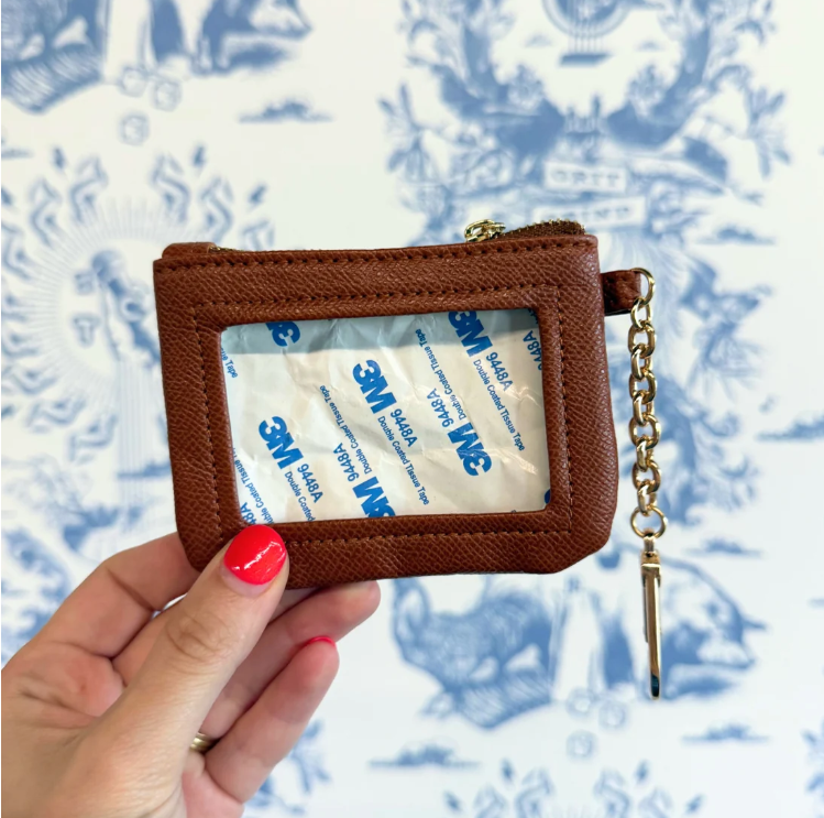 Cognac Self Finishing Coin Wallet