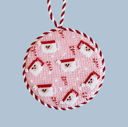 Pink Santa Mug Round Ornament