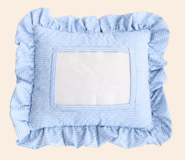 Self Finishing Pillow - Blue Stripe
