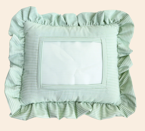 Self Finishing Pillow - Green Stripe