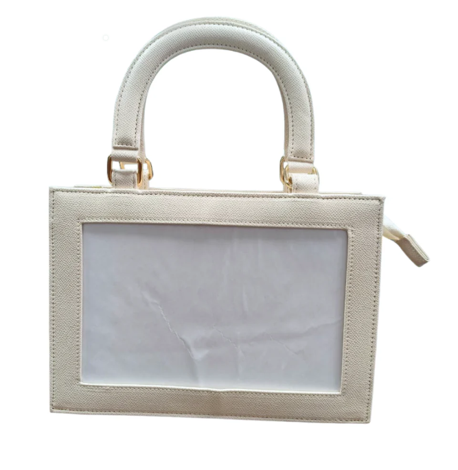 Self Finishiing Leather Purse in Cream